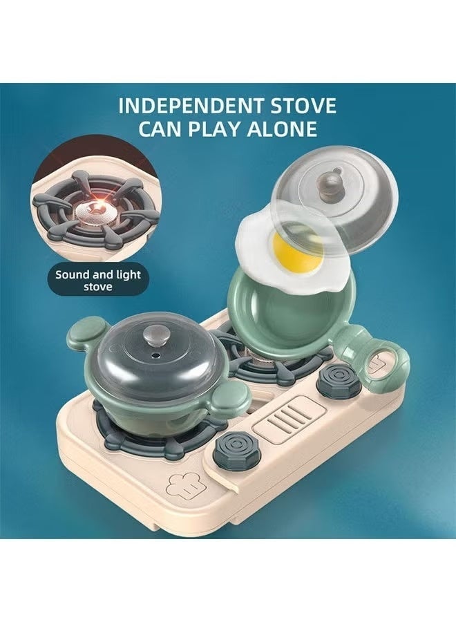 Realistic 43-Piece Kids Kitchen Playset with Lights & Sounds – Pretend Cooking Stove, Sink & Oven Toy with Spray Feature - Image 5